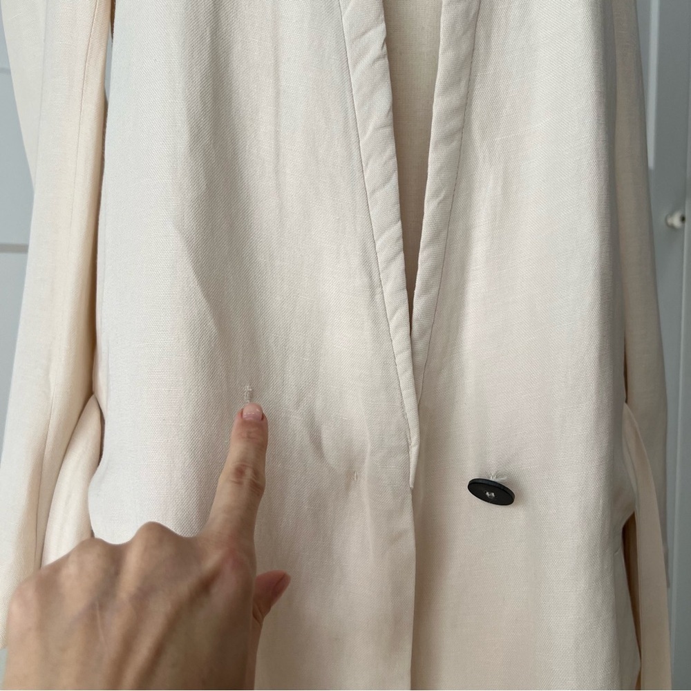 ZARA Kimono Style Jacket Blazer in Cream Cotton size Small - Picture 6 of 15